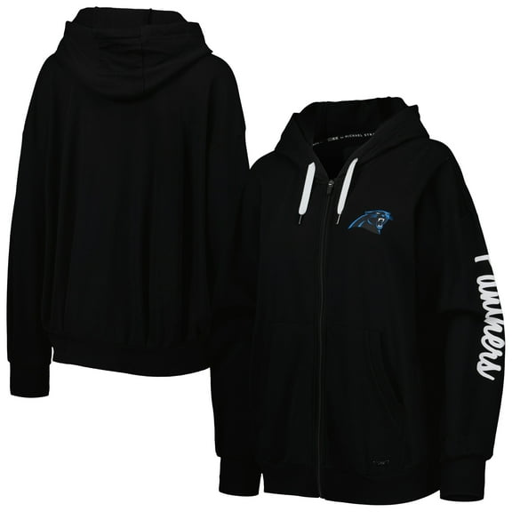 Women's MSX by Michael Strahan Black Carolina Panthers Emerson Lightweight Full-Zip Hoodie