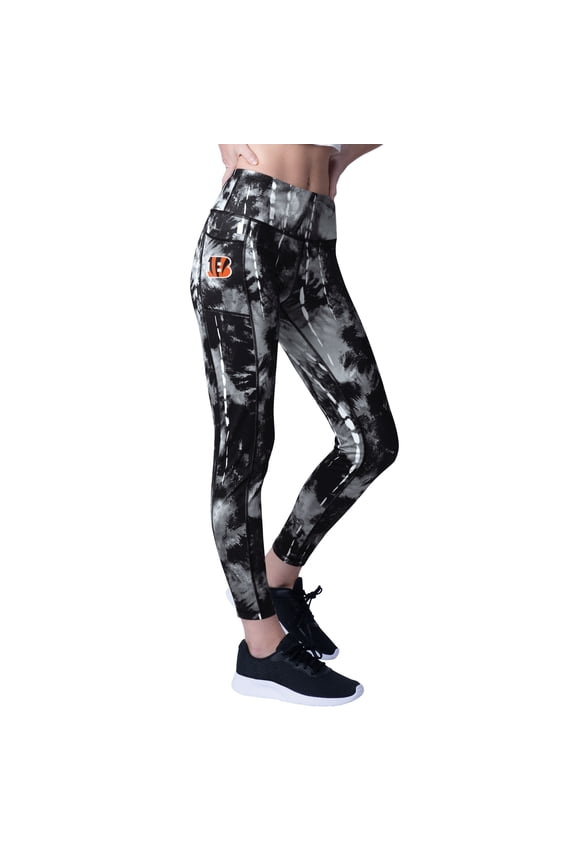 Women's MSX by Michael Strahan Black Cincinnati Bengals Serena Tie-Dye Leggings