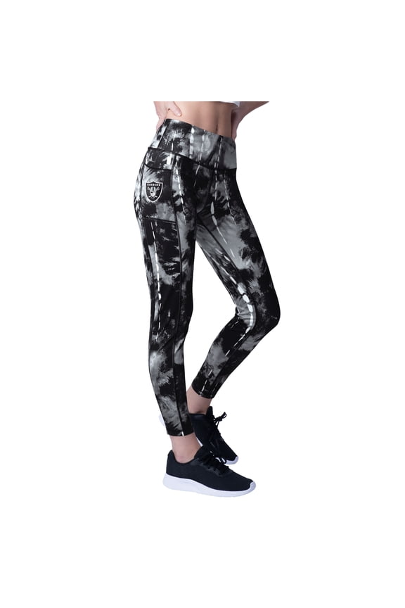 Women's MSX by Michael Strahan Black Las Vegas Raiders Serena Tie-Dye Leggings