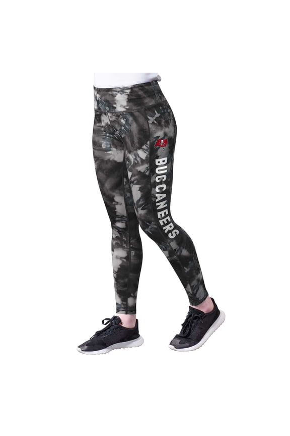 Women's MSX by Michael Strahan Black Tampa Bay Buccaneers Aubrey Tie-Dye Leggings
