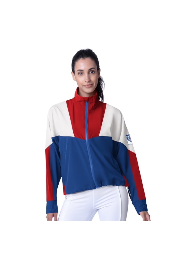 Women's MSX by Michael Strahan Blue/Red New York Rangers Tessa Full-Zip Jacket