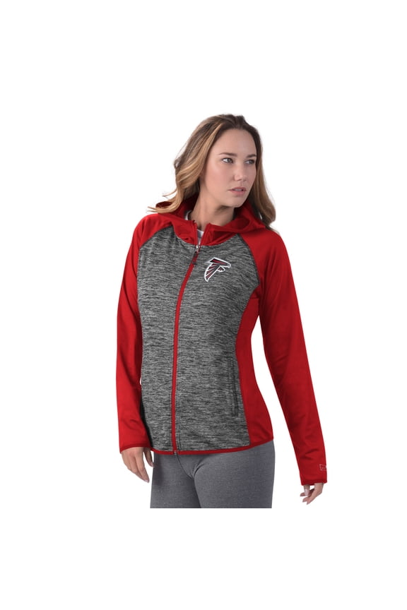 Women's-MSX by Michael Strahan  Red Atlanta Falcons Leslie Space Dyed Raglan Full-Zip Jacket