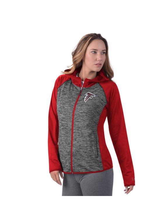 Women's-MSX by Michael Strahan Red Atlanta Falcons Leslie Space Dyed Raglan Full-Zip Jacket