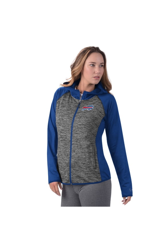 Women's-MSX by Michael Strahan Royal Buffalo Bills Leslie Space Dyed Raglan Full-Zip Jacket