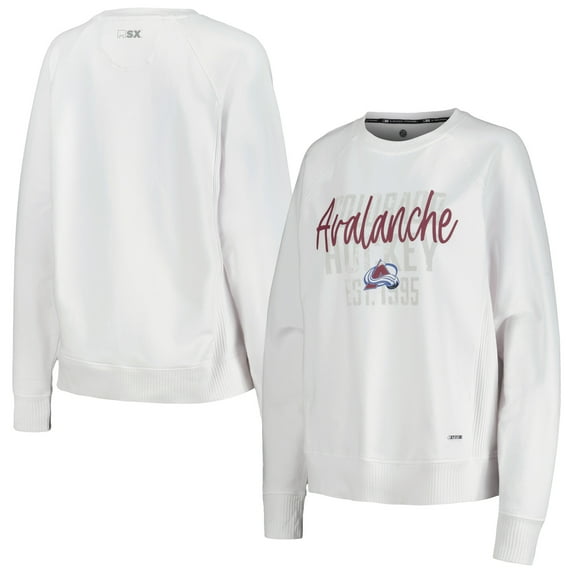 Women's MSX by Michael Strahan White Colorado Avalanche Millie Raglan Pullover Sweatshirt