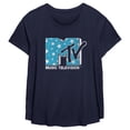 thumbnail image 1 of Women's MTV Blue Stars Logo  Graphic T-Shirt, 1 of 3