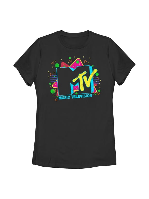 Women's MTV Colorful Laser Party Logo Graphic T-Shirt