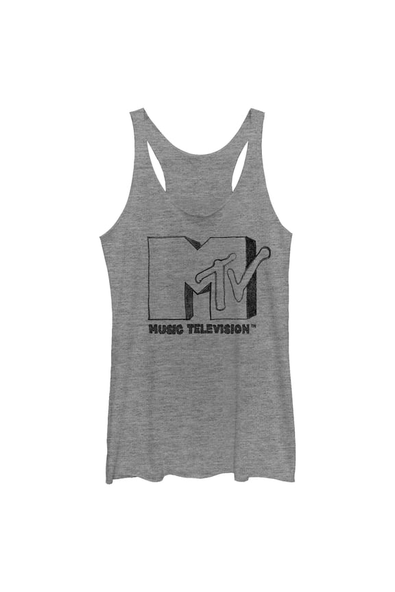 Women's MTV DIY Logo Racerback Tank Top Gray Heather X Small