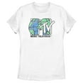 thumbnail image 1 of Women's MTV Distressed Earth Day Logo  Graphic Tee White X Large, 1 of 4