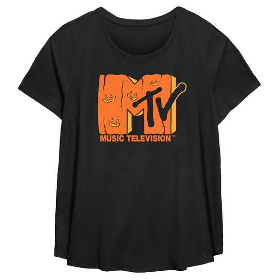 Women's MTV Jack-o'-lantern Logo  Graphic T-Shirt