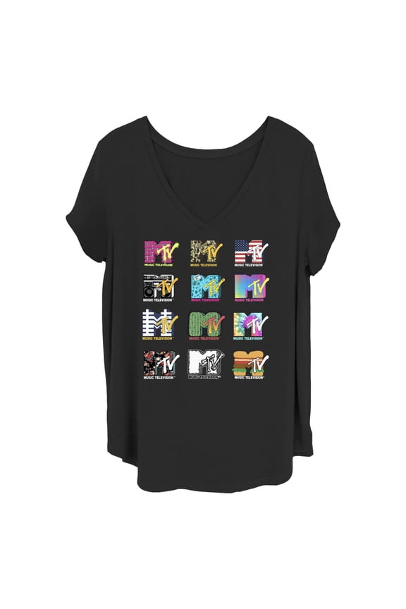 Women's MTV Logo Grid Graphic T-Shirt