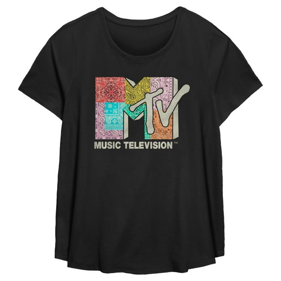 Women's MTV Paisley Patchwork Logo Graphic T-Shirt