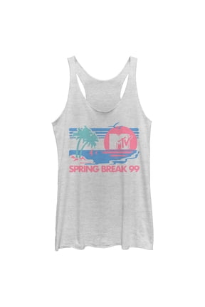 Women's MTV Spring Break 99 Sunset Racerback Tank Top White Heather Large