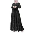 thumbnail image 1 of Women's Madrasa Muslim Dress Polka Dot Ramadan Prayer Dress Abaya Islamic Eid al-Fitr Eid al-Adha Garment Dubai Robe, 1 of 1