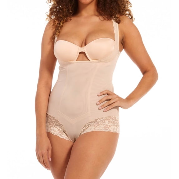 Women's Magic Bodyfashion 14BL Luxury & Lace Super Control Torsette Body Briefer (Latte L)