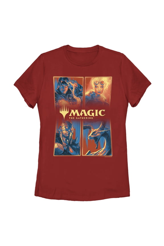 Women's Magic: The Gathering Character Panels Graphic Tee Red X Large