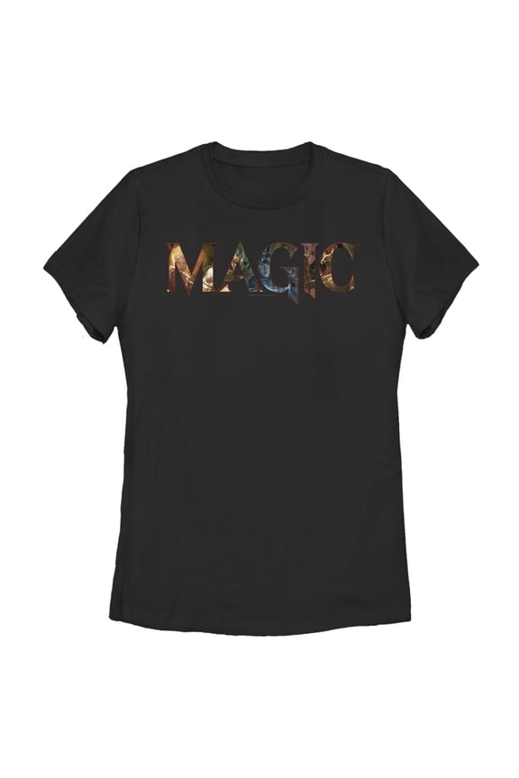 Women's Magic: The Gathering Decorative Logo Graphic Tee Black Small