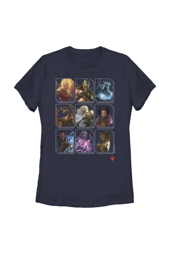 Women's Magic: The Gathering Favorite Character Cards Graphic Tee Navy Blue Small
