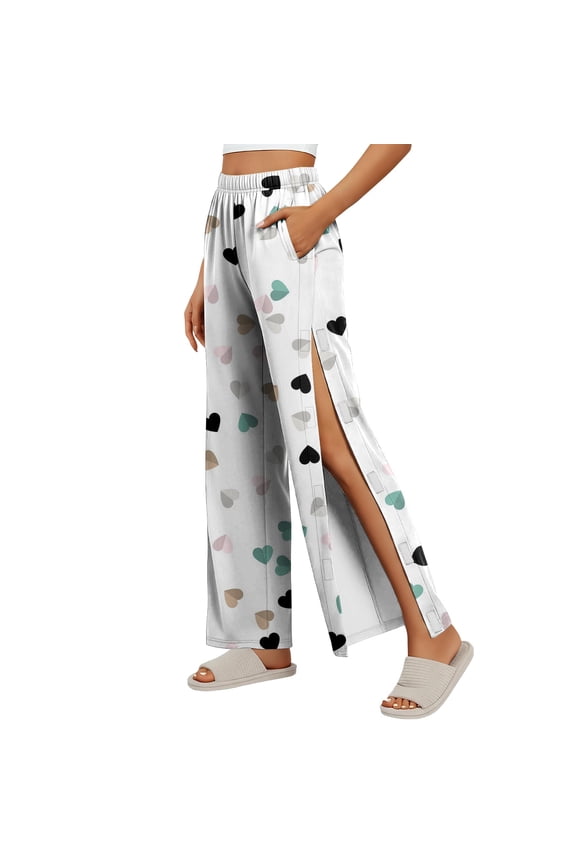 Women’s Magnetic Tear Away Post Surgery Pants Adaptive Recovery Pants Full Side Openings Easy Dressing Breakaway