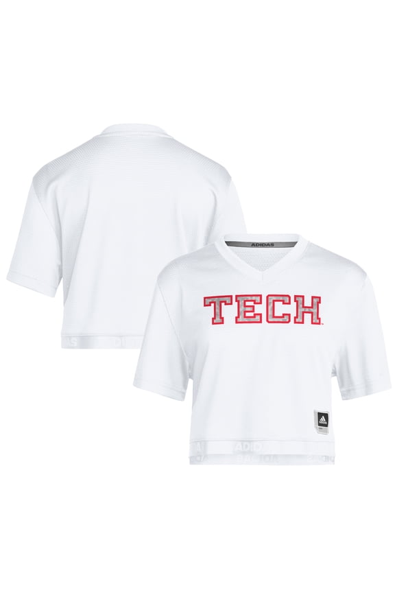 Women's Mahomes White Texas Tech Red Raiders Cropped T-Shirt