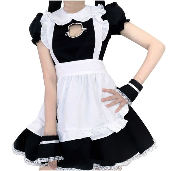 Women's Maid Cosplay Outfit Dress - Includes Apron/Headdress - Polyester - S-XXXXL