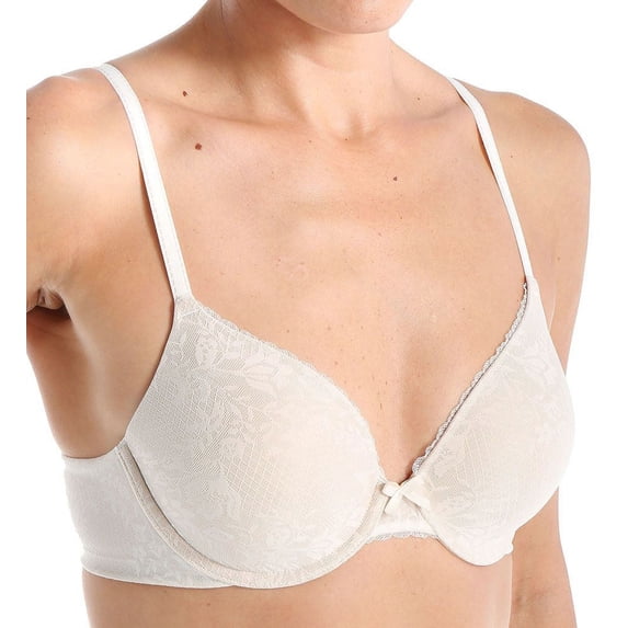 Women's Maidenform 09404 Comfort Devotion Embellished Extra Coverage Bra (Ivory Lace/Latte Lift 34D)