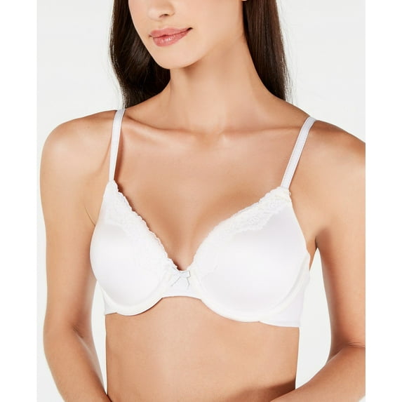 Women's Maidenform 09404 Comfort Devotion Embellished Extra Coverage Bra (White 34C)