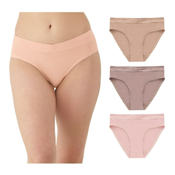 Women's Maidenform® 3-Pack Everyday Luxe High Leg Panties DM3THB Color: Almond Eve Blush Size: SMALL
