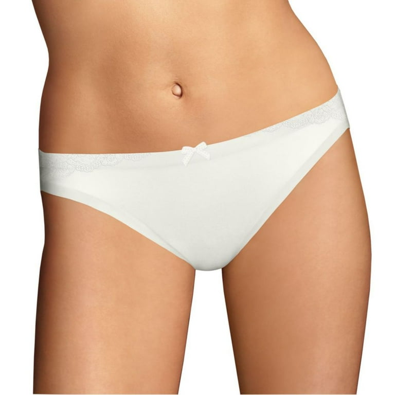 Women's Maidenform 40046 Comfort Devotion Bikini Panty (Ivory/Ivory Lace 6)