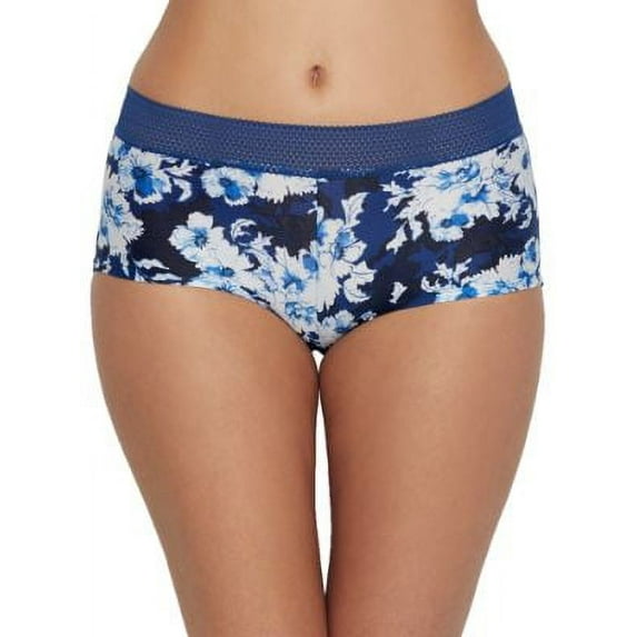 Women's Maidenform 40760G Classics Microfiber and Geo Lace Boyshort Panty (NavyPalaceFloral/Navy 6)