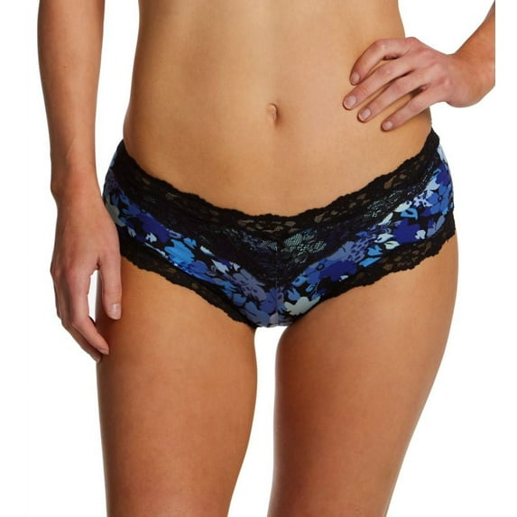 Women's Maidenform 40823 Cheeky Microfiber Hipster Panty with Lace (Bright Violet Indigo 8)