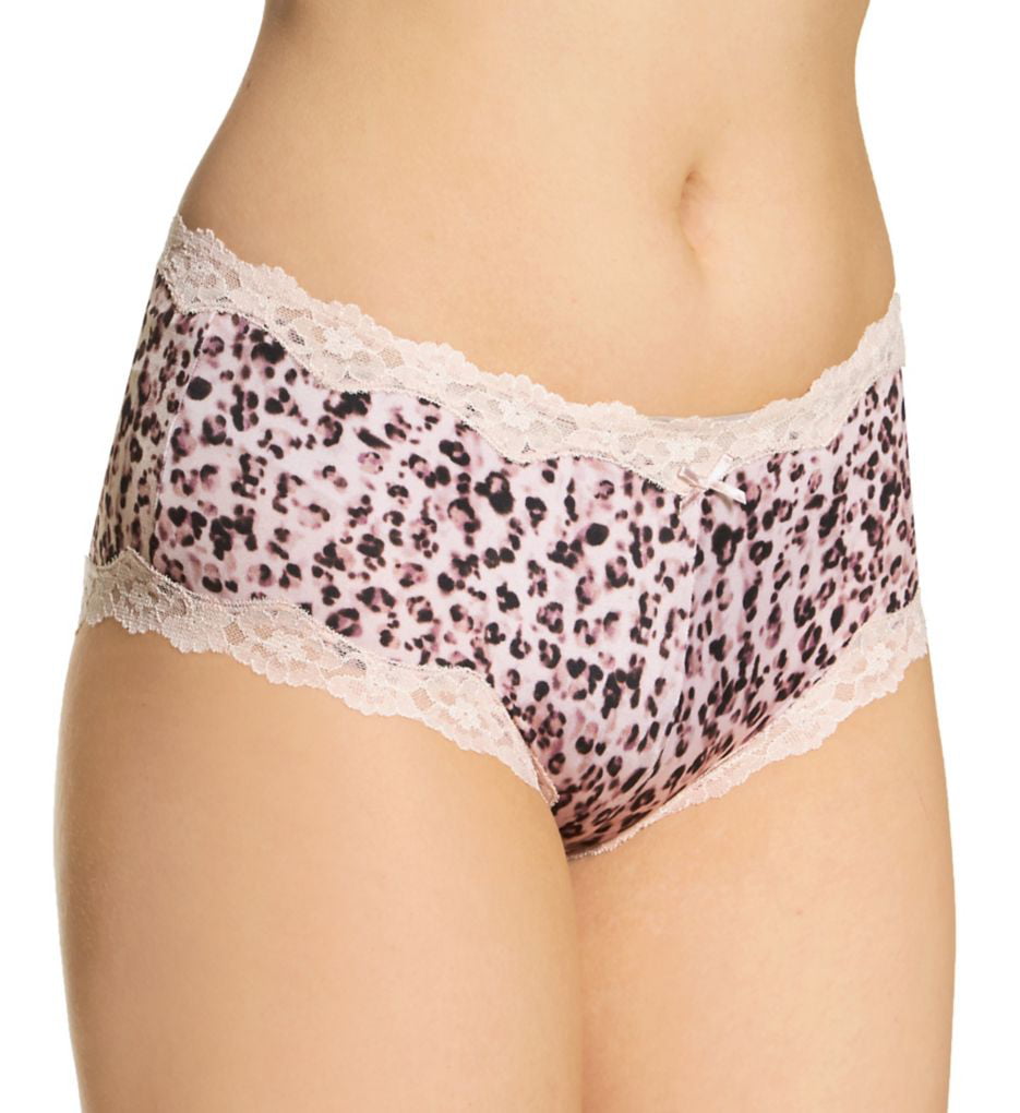 Women's Maidenform 40823 Cheeky Microfiber Hipster Panty with Lace (Red  Stone 8) 