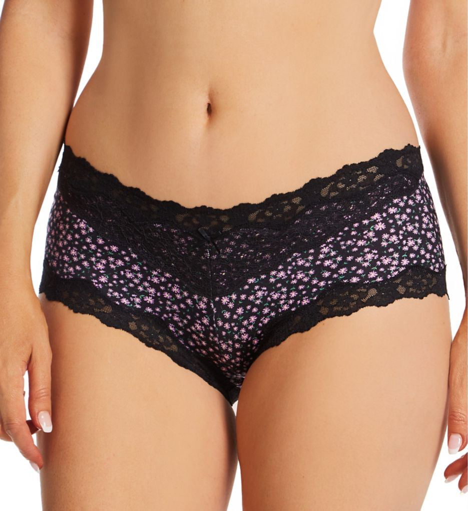 Women's Maidenform 40823 Cheeky Microfiber Hipster Panty with Lace (Vintage  Car RD RoseGLD 8)