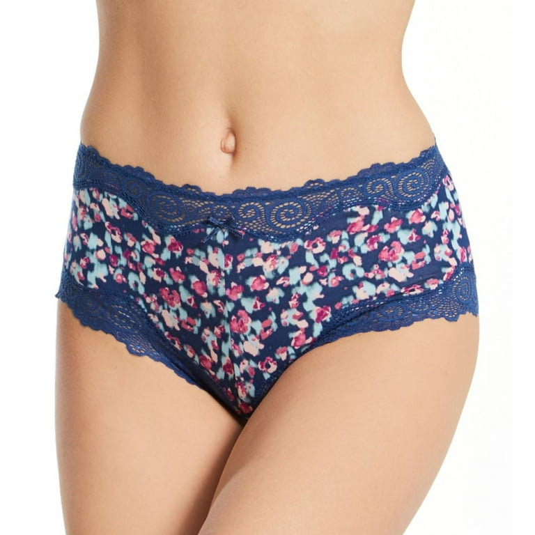Women's Maidenform 40837 Cheeky Scalloped Lace Hipster Panty (Lvly Animal  Nvy Eclpse 7) 