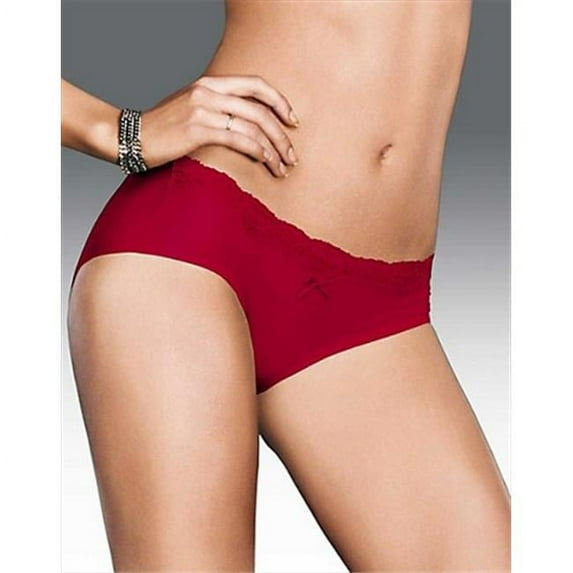 Women's Maidenform 40861 Comfort Devotion Embellished Hipster Panty (Camera Red-Y/Black 6)