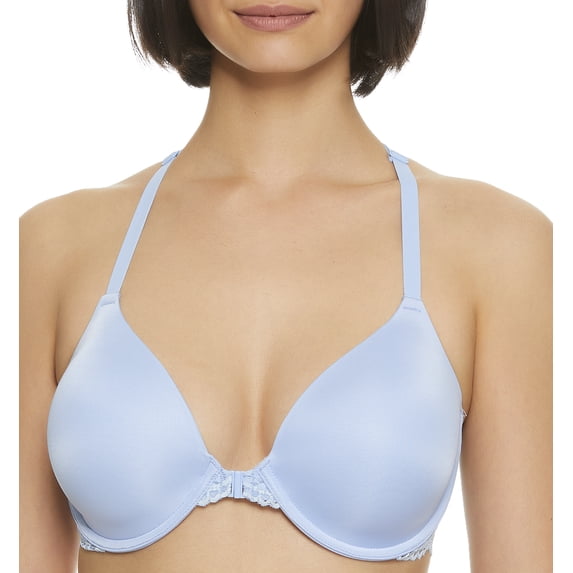 Women's Maidenform 7112 One Fab Fit Extra Coverage Lace T-Back Bra (Gingham Blue Whimsy 34D)