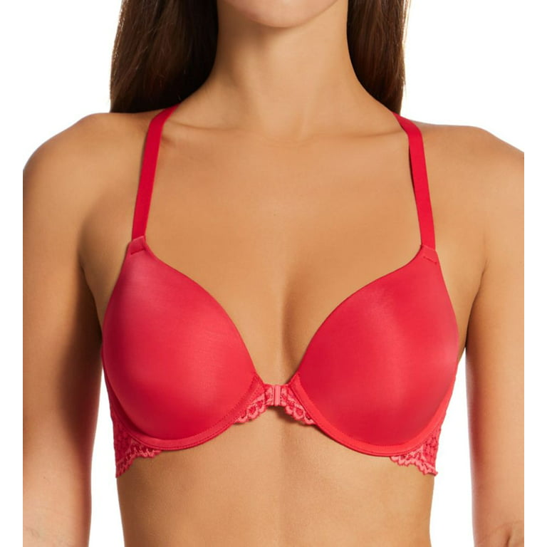 Women's Maidenform 7112 One Fab Fit Extra Coverage Lace T-Back Bra (Red  Stone/Coral Punch 36C) 