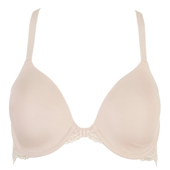 Women's Maidenform 7112 One Fab Fit Extra Coverage Lace T-Back Bra (Sandshell Pearl 38C)