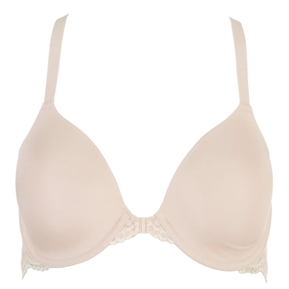 Women's Maidenform 7112 One Fab Fit Extra Coverage Lace T-Back Bra (Sandshell Pearl 38C)