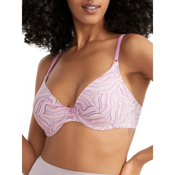 Women's Maidenform 7959 One Fab Fit Original Tailored Demi T-Shirt Bra (Pop Stripe Print-Multi 34C)