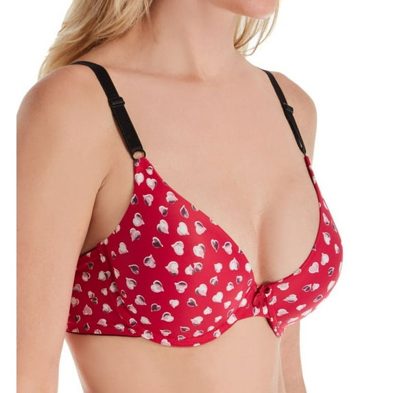 Women's Maidenform 7959 One Fab Fit Original Tailored Demi T-Shirt Bra (RosePetalHeart-ScarBry 38B)