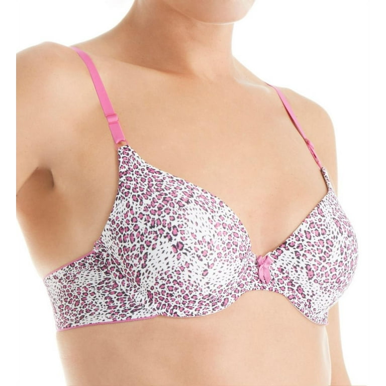 Women s Maidenform 7959 One Fab Fit Original Tailored Demi T shirt Bra Wavy Animal Print 36DD