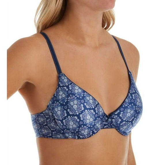 Women's Maidenform 9402 Comfort Devotion Demi Bra (BaroqueprintNvyEclipse 32A)