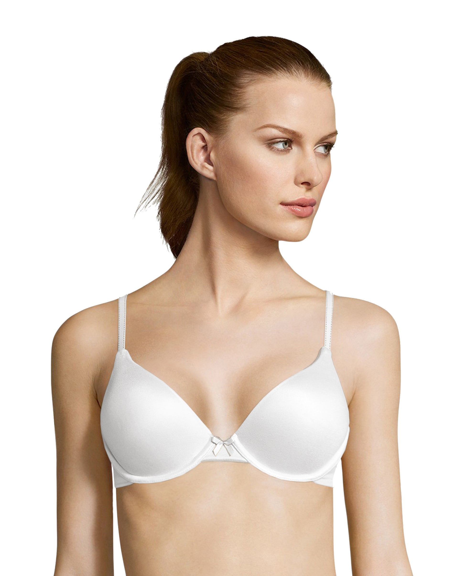 Women's Maidenform 9402 Comfort Devotion Demi Bra (White w Stone 34B) 