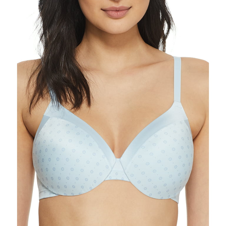 Women's Maidenform 9436 Comfort Devotion Extra Coverage Underwire Bra (Girlie  Pin Blue Whimsy 40D) 