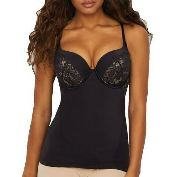 Women's Maidenform DM0044 Firm Foundations Love the Lift Cup Camisole (Black Combo 32B)