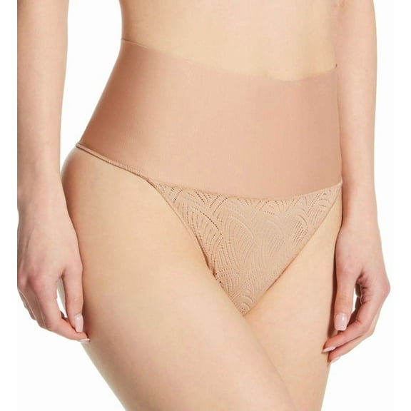 Women's Maidenform DM0049 Tame Your Tummy Lace Thong (Beige Swing Lace M)