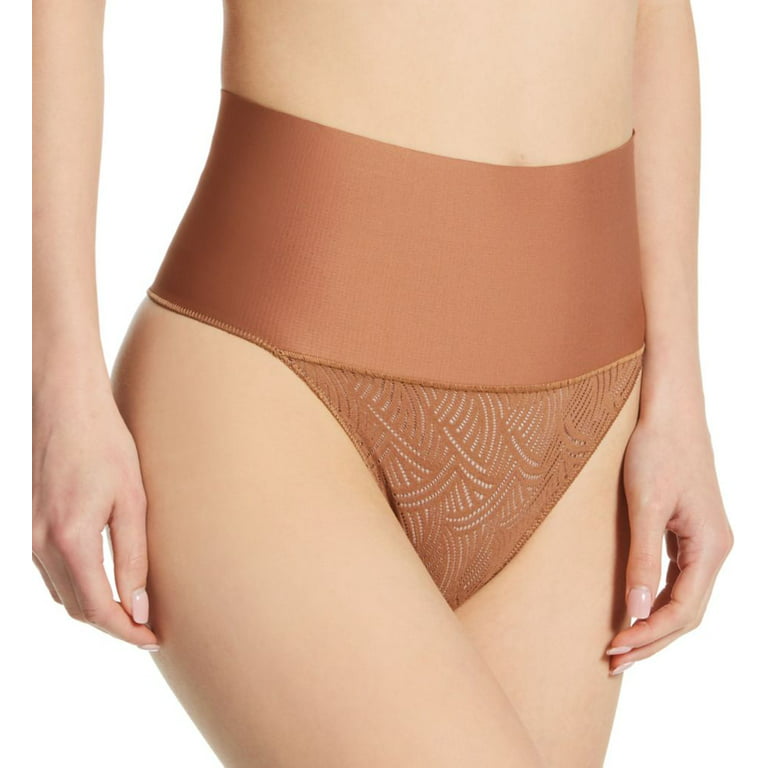 Women's Maidenform DM0049 Tame Your Tummy Lace Thong (Caramel Swing Lace M)