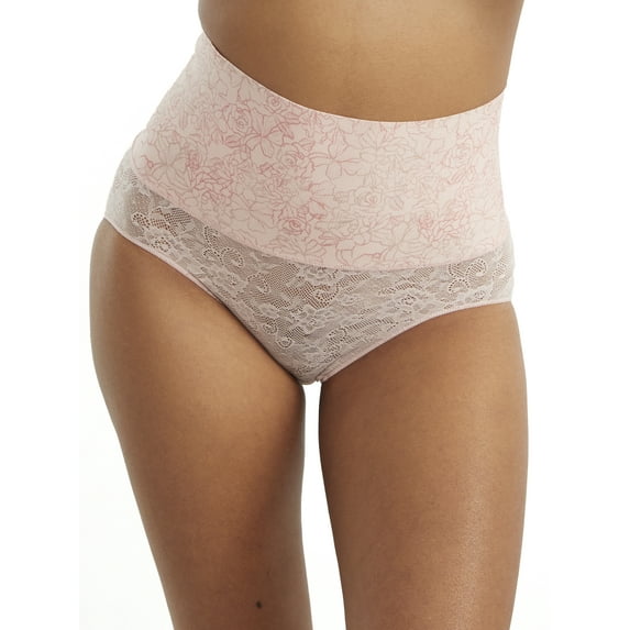 Women's Maidenform DM0051 Tame Your Tummy Brief Panty (Ombre Rose Sheer Pink L)