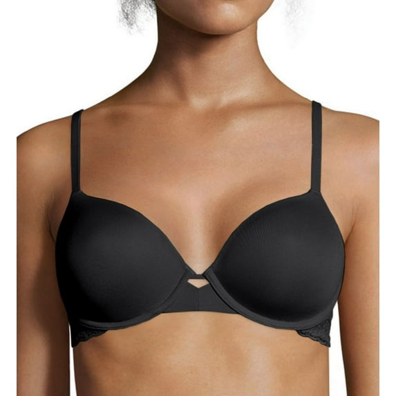 Women's Maidenform DM0074 FlexBack Modern Demi Bra (Black 34B)